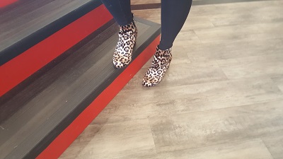 Animal print booties from Target.